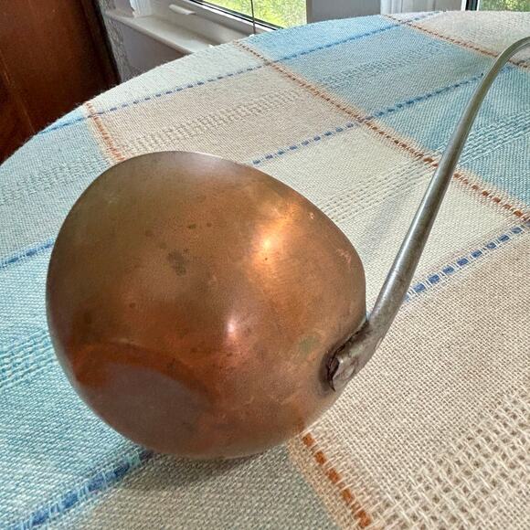 Vintage 18″ Hand‑Forged Copper Soup Ladle with Iron Handle - Picture 10 of 15